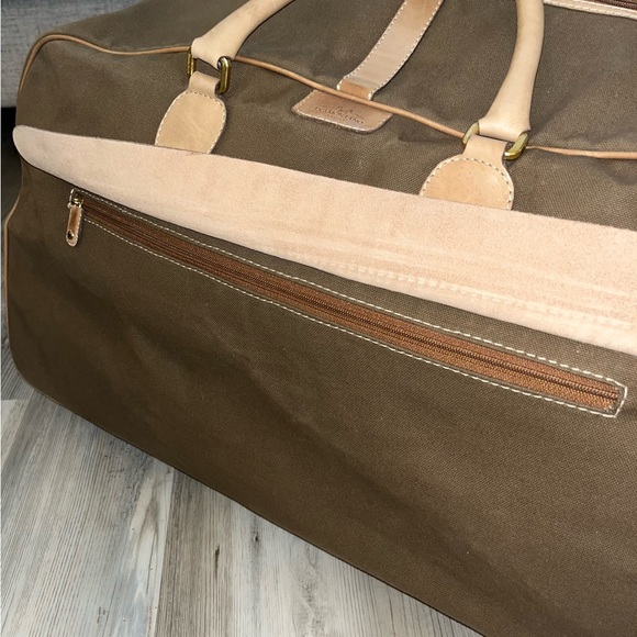 Tramontano Napoli Italian Leather Large Roller Duffel Bag Brown/Tan - Picture 3 of 16